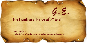 Galambos Erzsébet névjegykártya