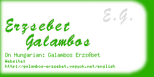 erzsebet galambos business card